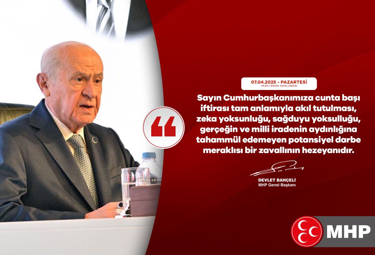 MHP, Cumhurbaşkanı'na Yönelik İftiralara Sert Tepki Gösterdi