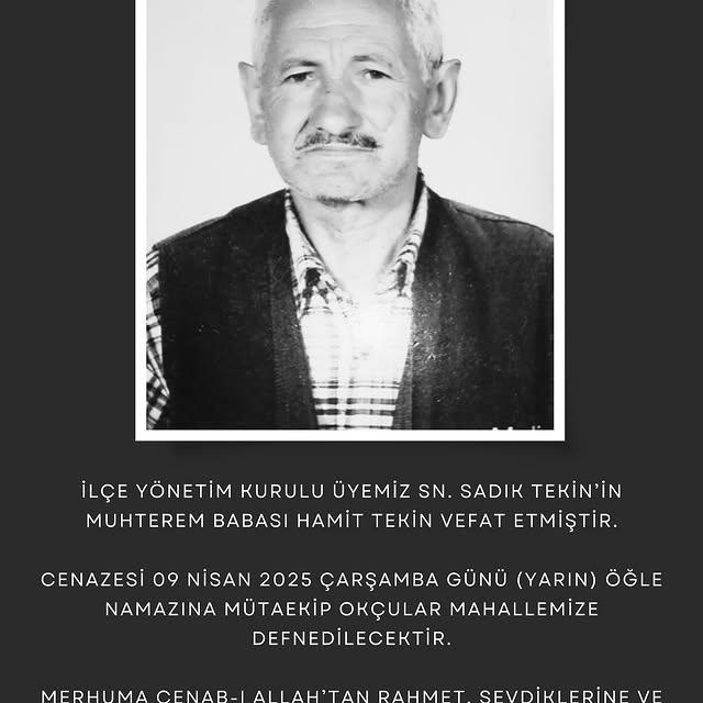 Çubuk'ta Sadık Tekin'in Babası Vefat Etti