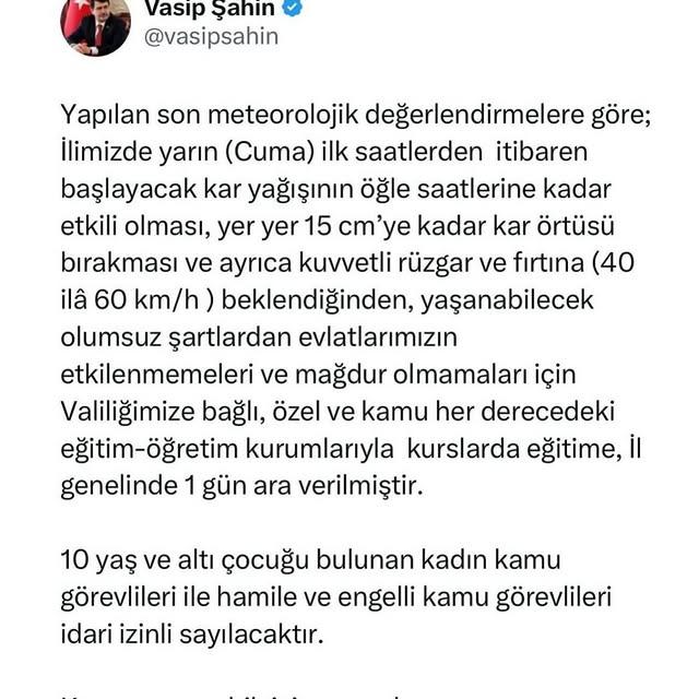 Polatlı'nda Yoğun Kar Yağışı Nedeniyle Eğitim Tatili