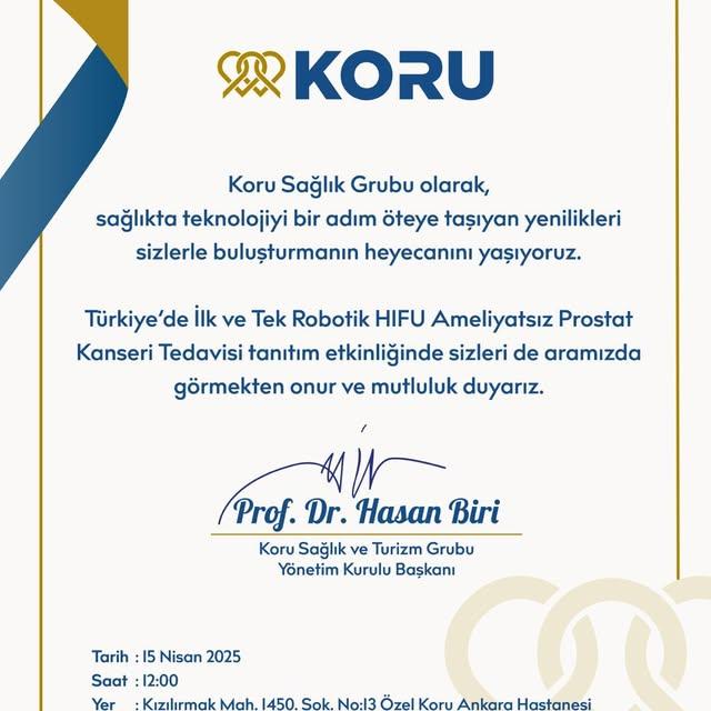 Özel Koru Hastanesi Robotik HIFU ile Prostat Kanseri Tedavisi Tanıtım Etkinliği