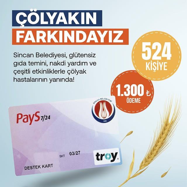Sincan Belediyesi, Çölyak Hastalarına Glütensiz Gıda Desteği ve Nakdi Yardım Sağlıyor