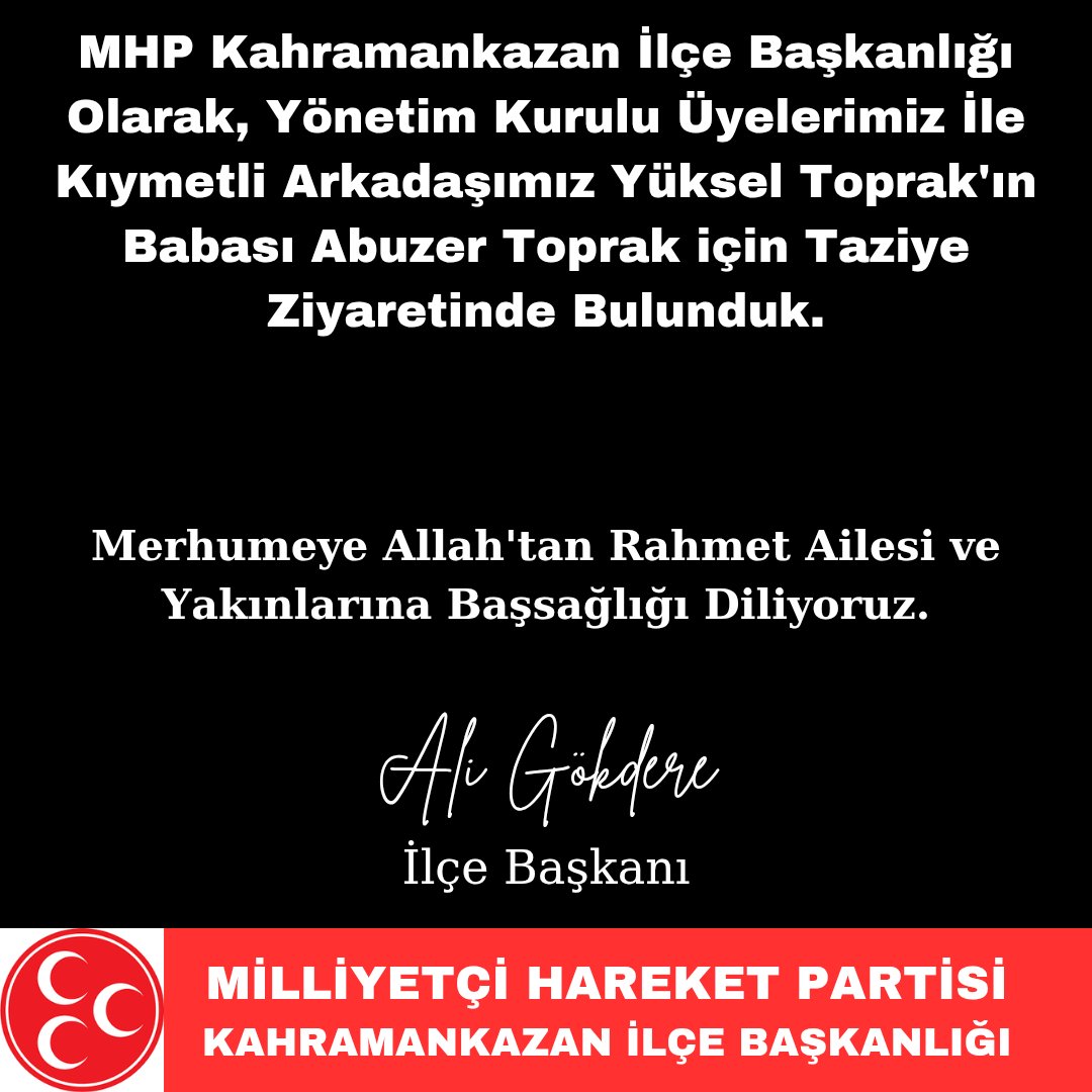 MHP Kahramankazan İlçe Başkanı Taziye Ziyareti