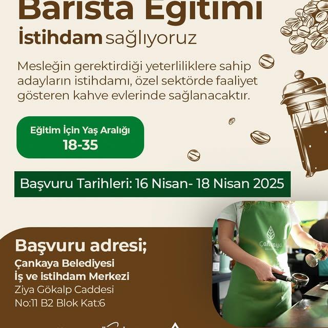 Çankaya Belediyesi Barista Eğitimlerine Başvuru Acıktı