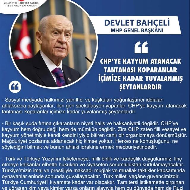 Akyurt MHP İlçe Teşkilatı, CHP'ye Kayyum Atamalarına Karşı Uyardı