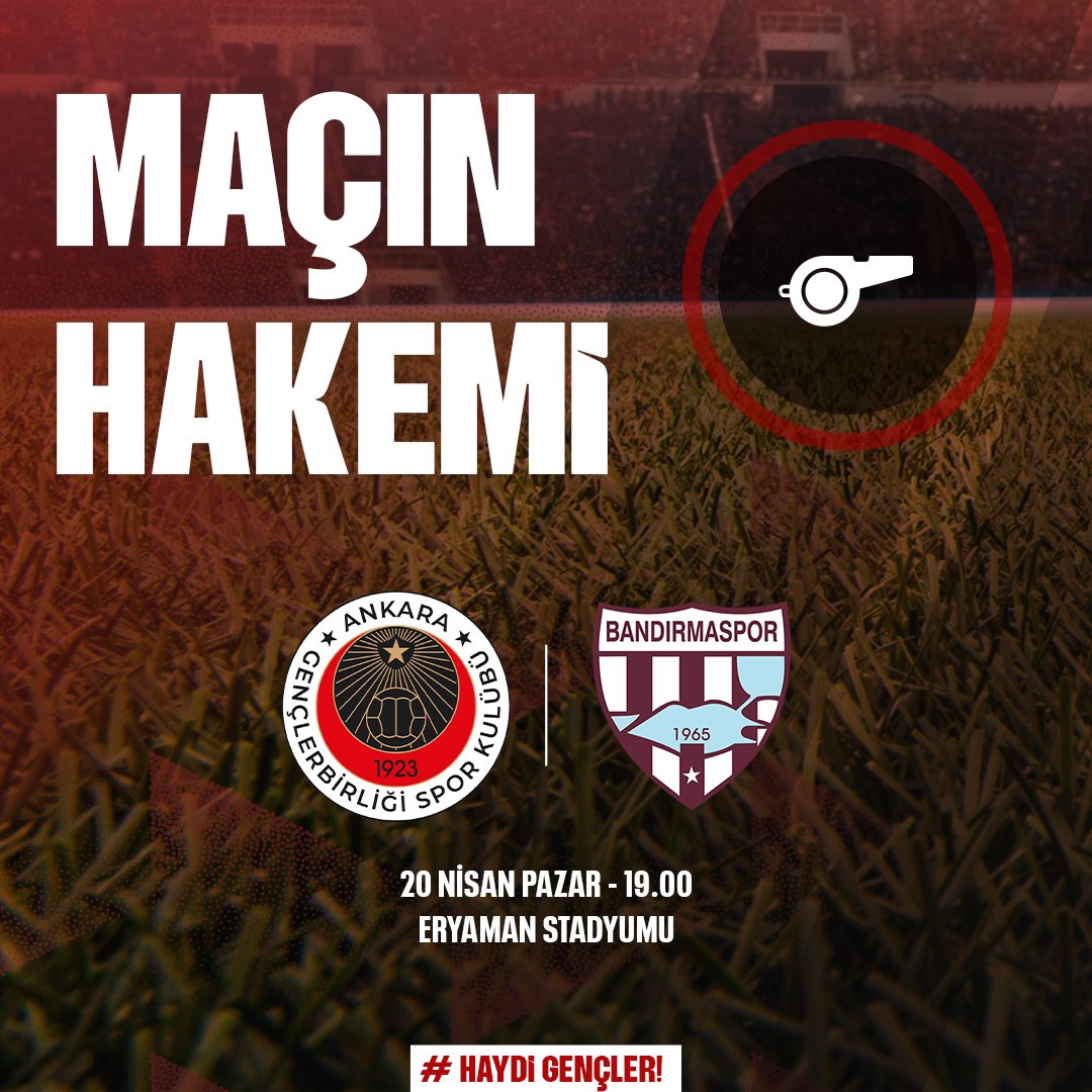 Gençlerbirliği-Teksüt Bandırma Spor Maçı Hakemi Atandı