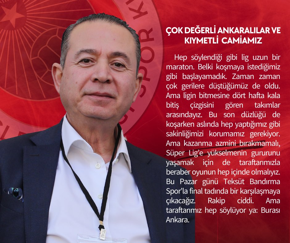 Gençlerbirliği Başkanı Sungur, Ankaralı Sporseverleri Taraftar Desteği İçin Çandı