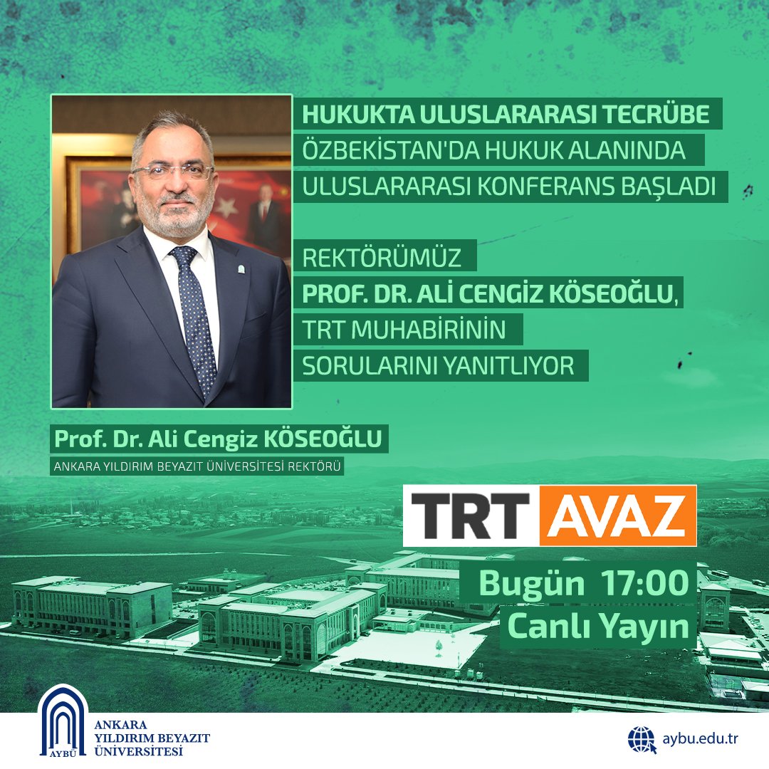 Ankara Yıldırım Beyazıt Üniversitesi Rektörü TRT Avaz’da Konuştu