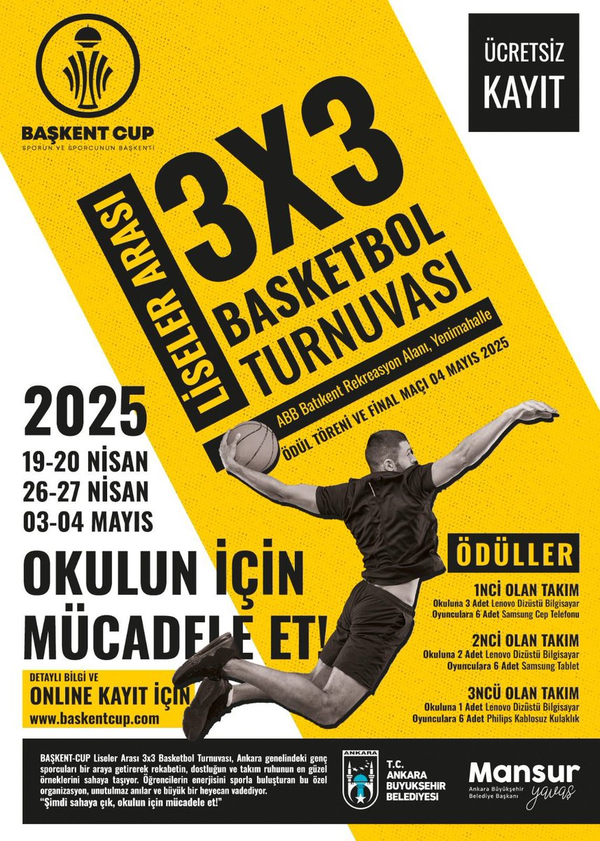 Ankara'da Gençler için Basketbol Turnuvası Başladı
