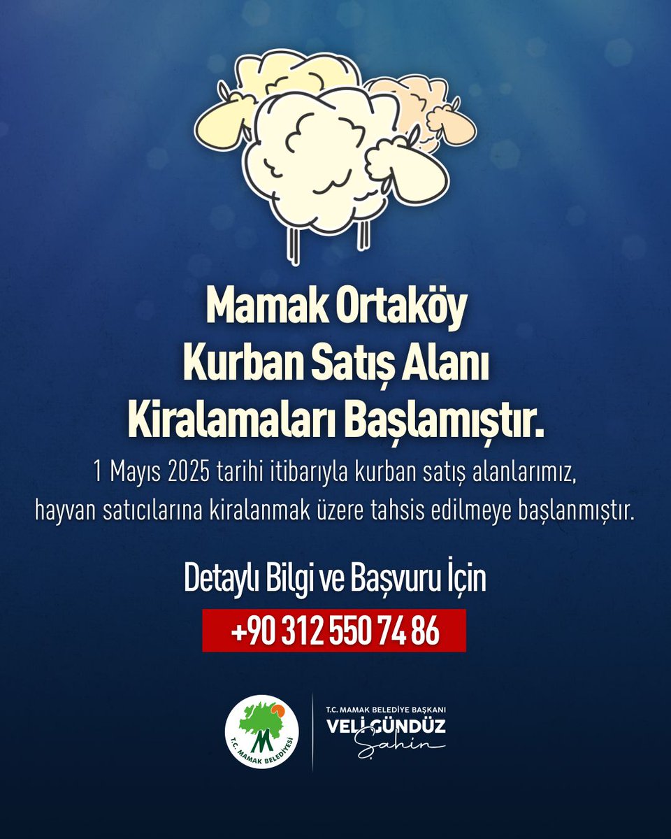 Mamak Belediyesi Ortaköy’de Kurban Satış Alanı Kiralama Başladı