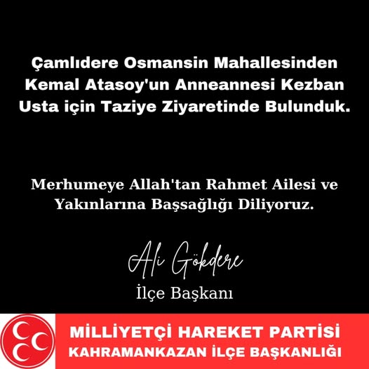 MHP Kahramankazan Heyeti, Osmansin'deki Taziye Ziyaretini Gerçekleştirdi