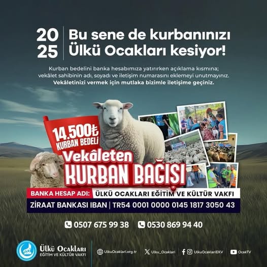 Ankara Ülkü Ocakları, Kurban Bağışlarını Şehit Ailelerine ve İhtiyaç Sahiplerine Ulaştıracak