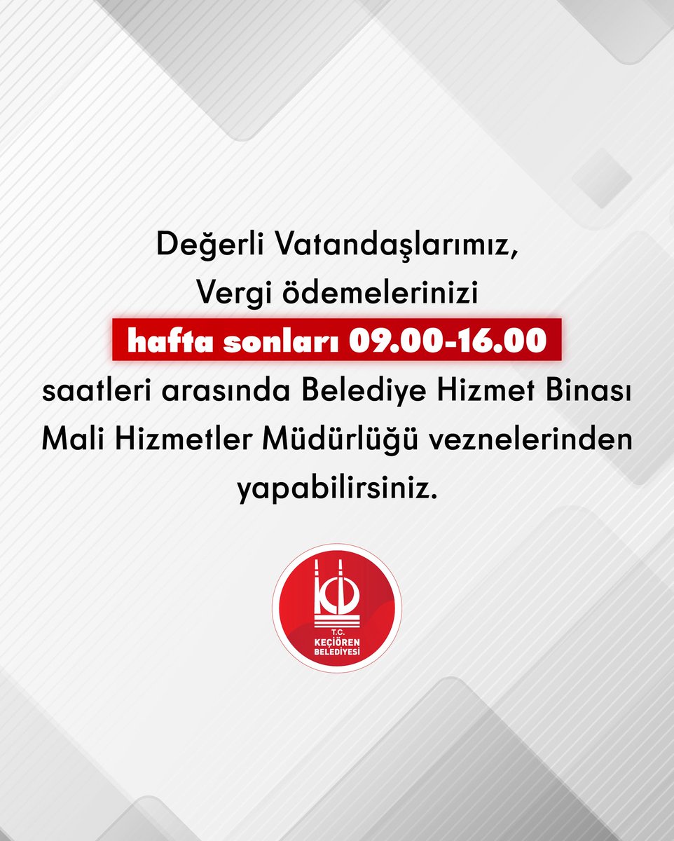 Keçiören Belediyesi Vergi Ödeme Saatlerini Uzattı