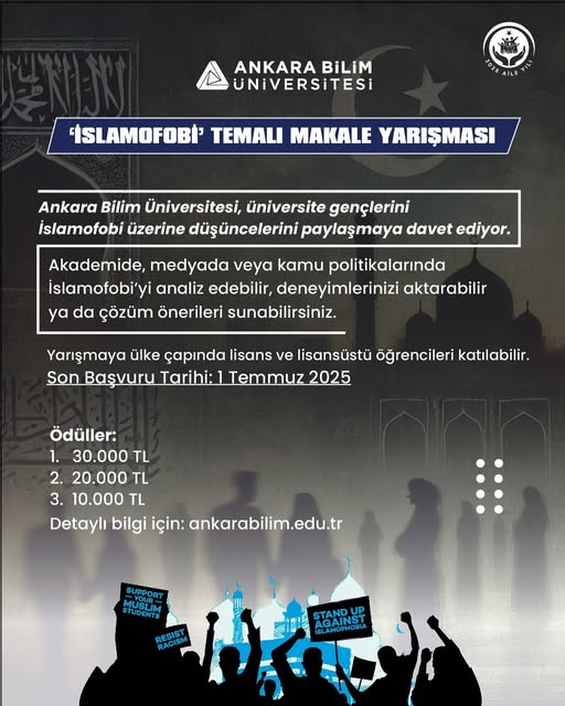 Ankara Bilim Üniversitesi, İslamofobi Temalı Makale Yarışması Düzenliyor