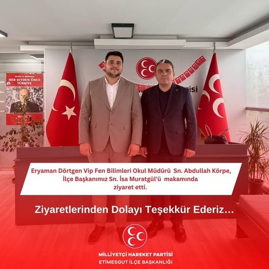 Etimesgut İlçe Başkanı Muratgül, Eryaman Okul Müdürü Körpe'yi Makamında Ağırladı
