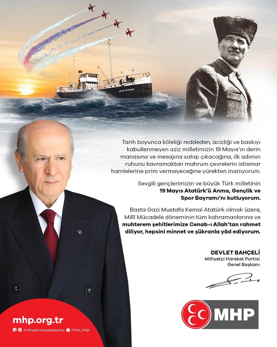 MHP Keçiören İlçe Başkanlığı'ndan 19 Mayıs Mesajı