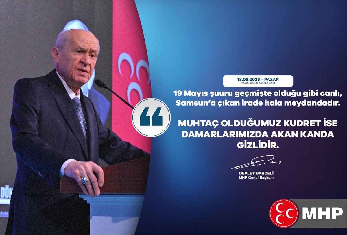 Bahçeli: 19 Mayıs Şuuru Hala Yaşıyor