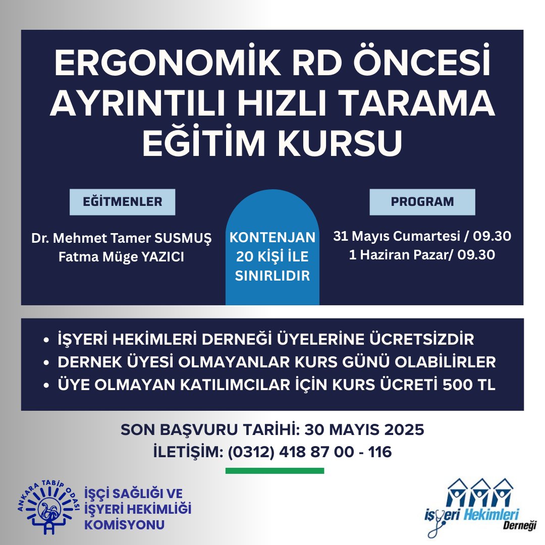 Ankara Tabip Odası'nda İşyeri Hekimlerine Ergonomi Eğitimi