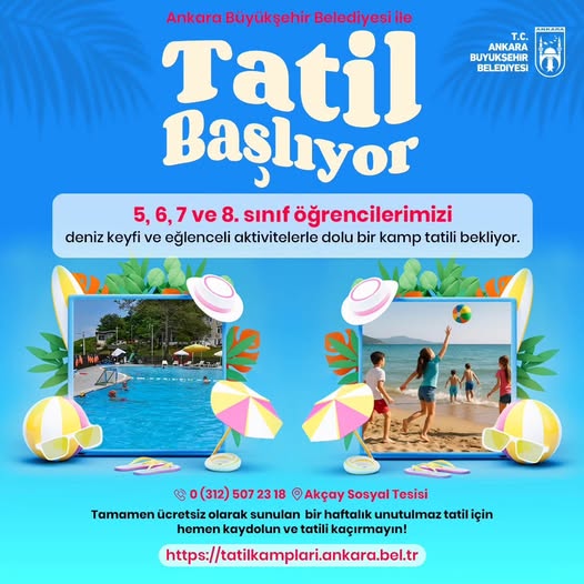Ankara Büyükşehir Belediyesi'nden Öğrencilere Yaz Tatili Kampı