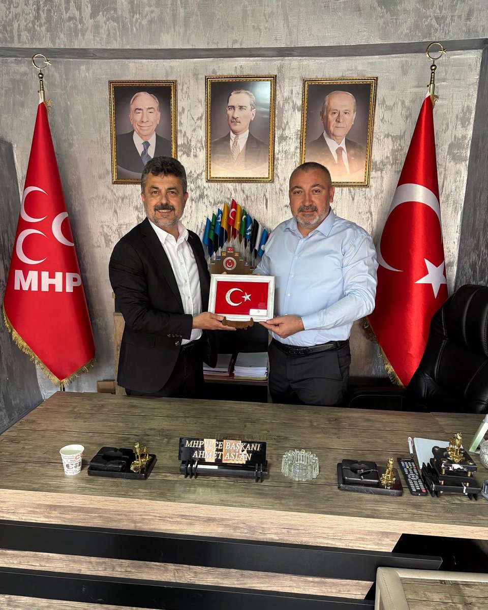 MHP Keçiören İlçe Başkanı Bayrakcı, MHP Güdül İlçe Başkanı Aslan'ı Ziyaret Etti