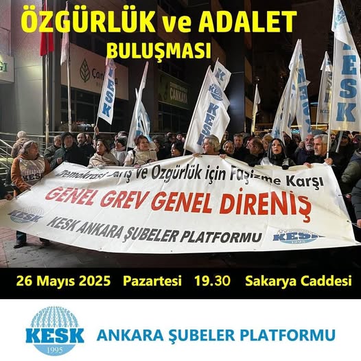KESK Ankara Şubeler Platformu, Özgürlük ve Adalet Buluşması'na Katılıyor