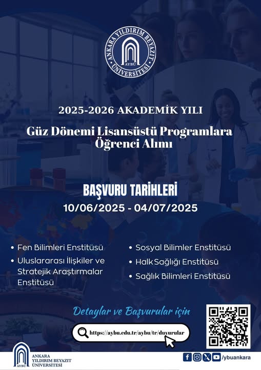 Ankara Yıldırım Beyazıt Üniversitesi Lisansüstü Başvuruları Başladı