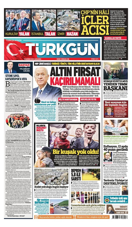 MHP Ankara İl Başkanlığı, Türkgün Gazetesi'nin 4 Haziran 2025 Baskısını İnceledi